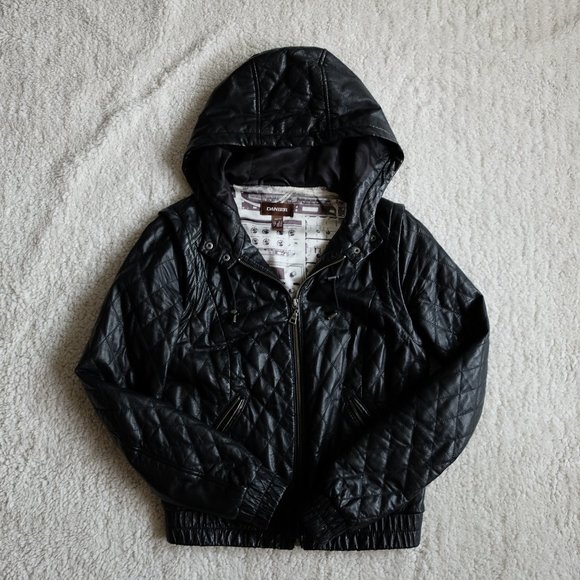 Danier Black Leather Bomber Jacket with Thinsulate - Picture 1 of 9